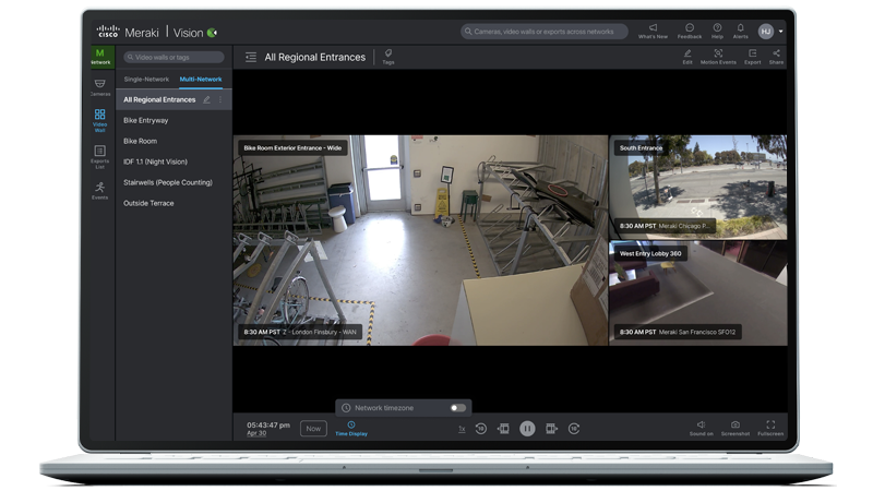 Cloud security management dashboard — monitor cameras from anywhere