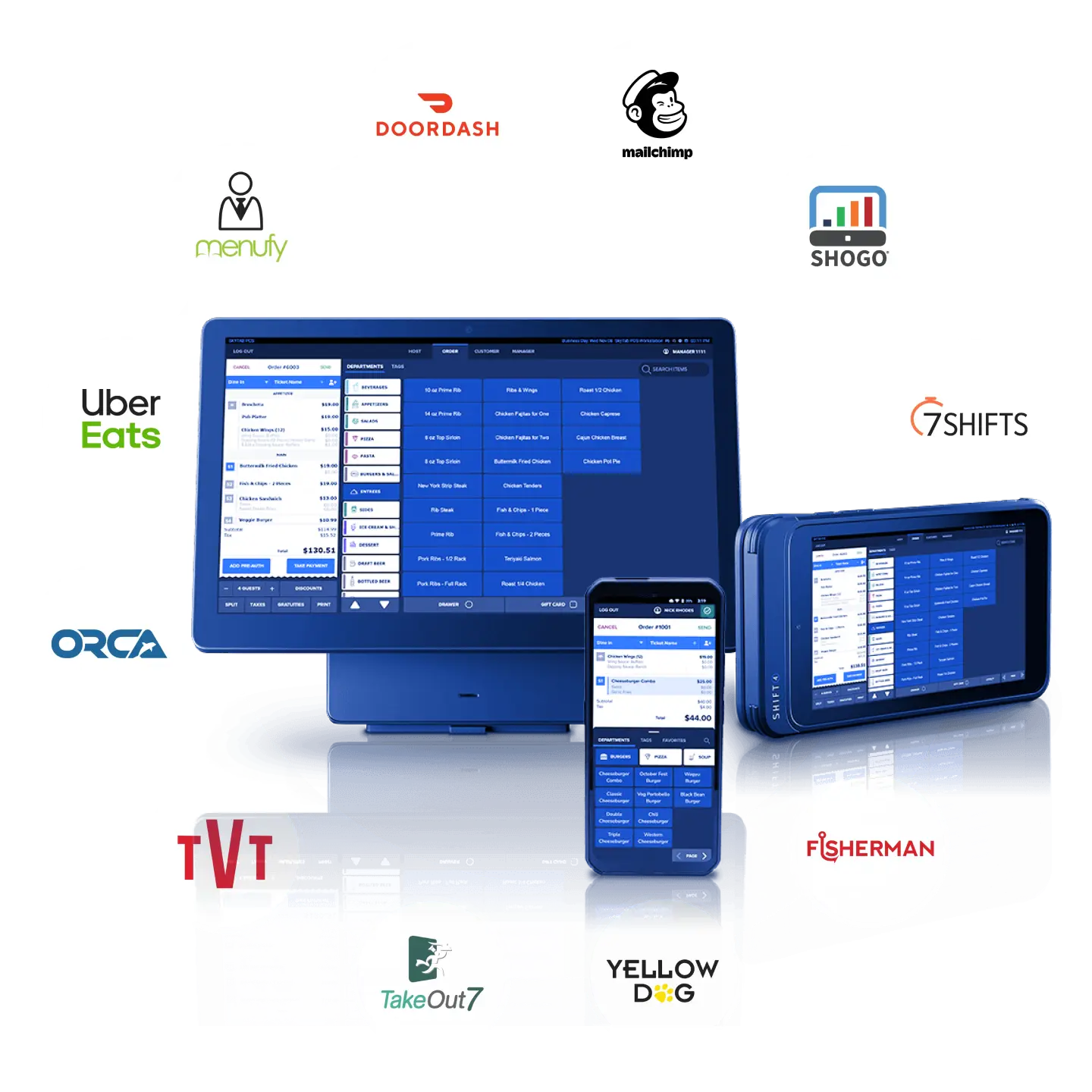 Shift4 Dine POS full hardware suite — terminals, tablets, handhelds, KDS