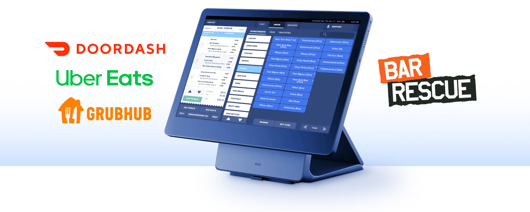 Shift4 Dine POS terminal and handheld devices